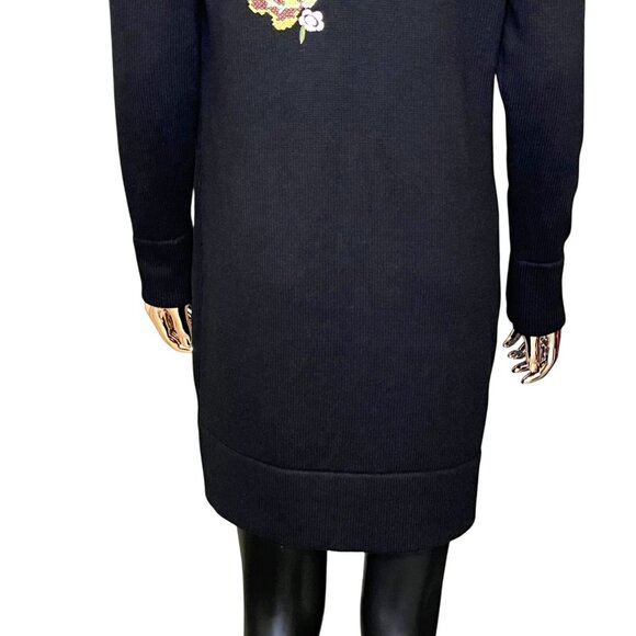 Soft Surroundings Black Oversized Floral Embroidered Longline Duster Cardigan XS - Picture 11 of 15